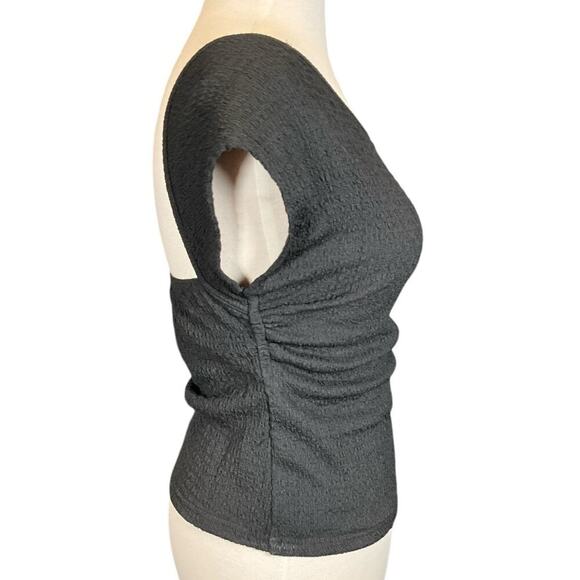 ASTR The Label Size Small Black Fitted Square Low Back Rushed Sides NWT - Picture 4 of 10